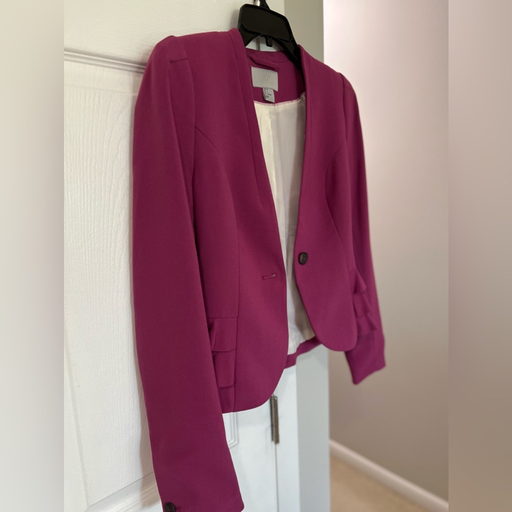 H&M’s Elegant Jacket,Fuchsia Color One Button - image 4